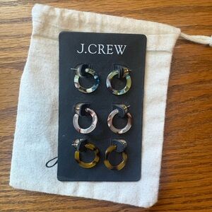 J. Crew Multi-Color Acetate Hoop/Huggie Earring Set